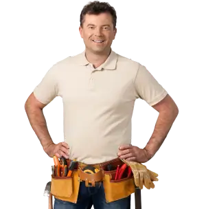 Man smiling with tool belt